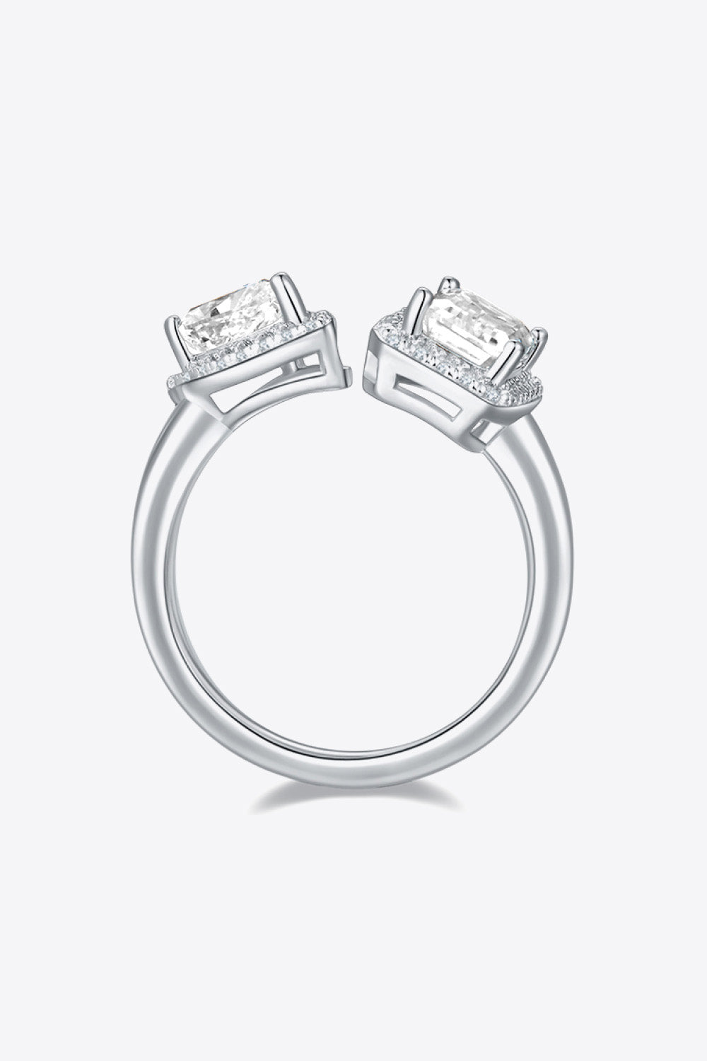 1 Carat Moissanite 925 Sterling Silver Open Ring - Pahabu - Women's Clothing & Shop