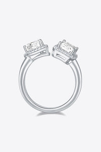 1 Carat Moissanite 925 Sterling Silver Open Ring - Pahabu - Women's Clothing & Shop
