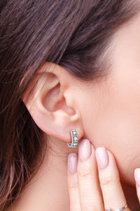 Inlaid Moissanite Huggie Earrings - Pahabu - Women's Clothing & Shop