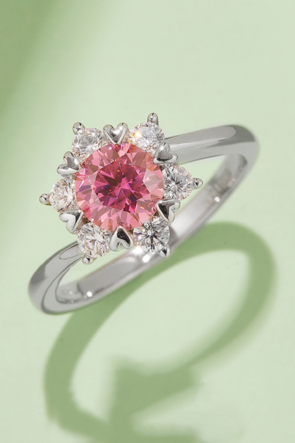 1 Carat Moissanite 925 Sterling Silver Cluster Ring - Pahabu - Women's Clothing & Shop