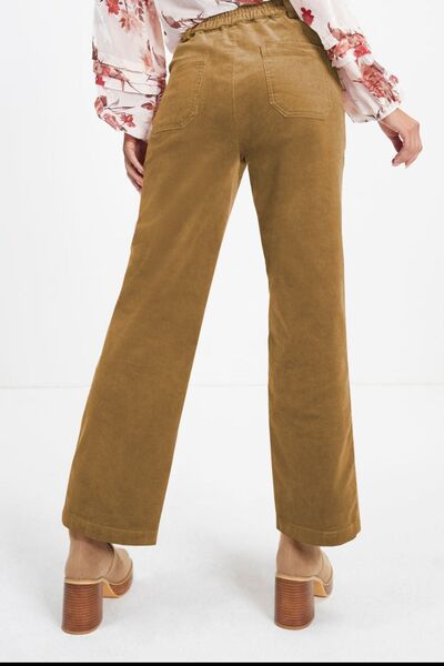 Half Elastic Waist Straight Pants - Pahabu - Women's Clothing & Shop