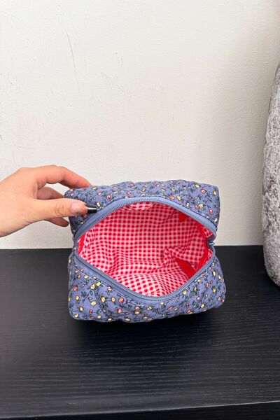 Floral Quilted Clutch with Plaid Lining - Pahabu - Women's Clothing & Shop