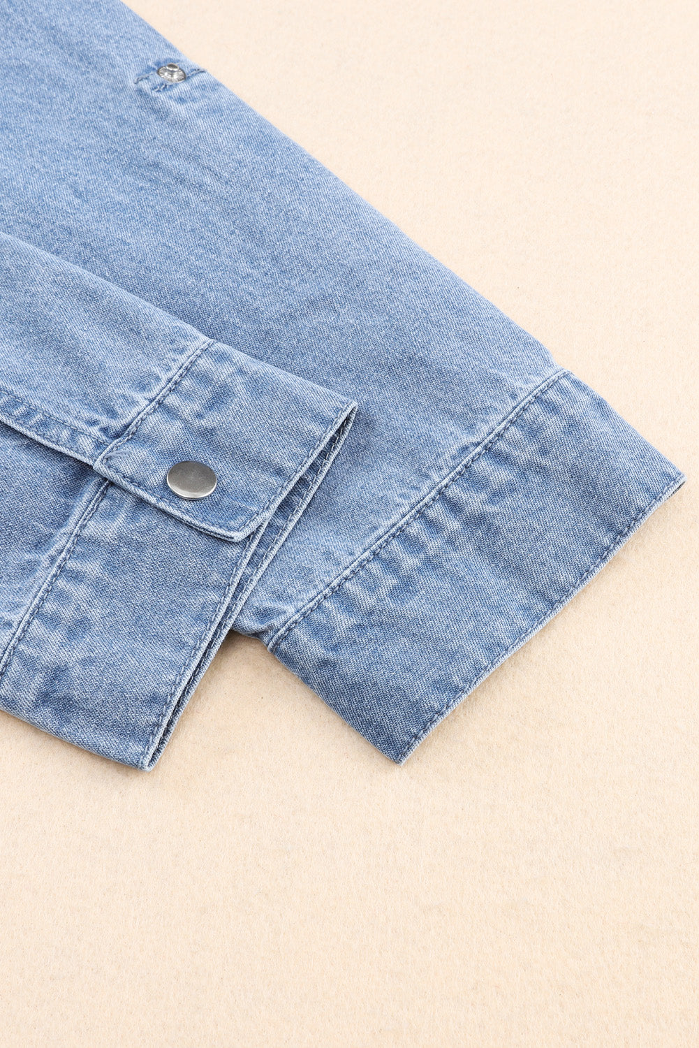 Drawstring Snap Down Denim Jacket with Chest Pockets - Pahabu - Women's Clothing & Shop