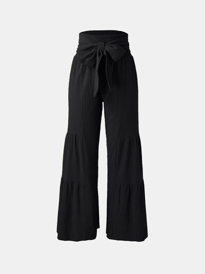 Tied Ruched Wide Leg Pants - Pahabu - Women's Clothing & Shop