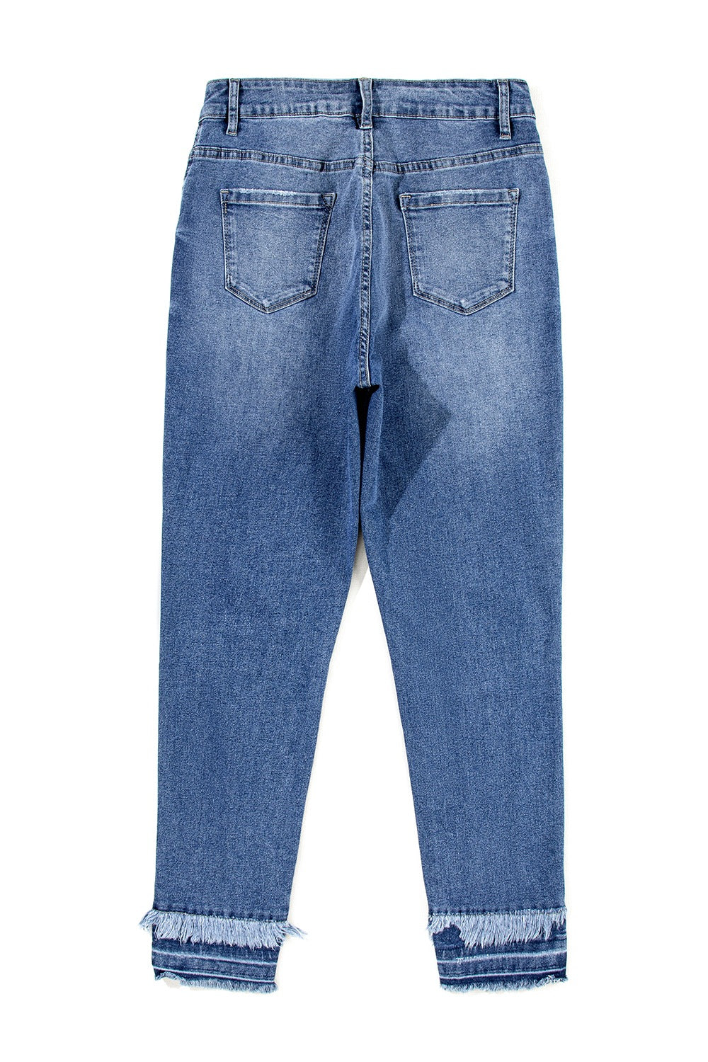 Raw Hem Distressed Jeans with Pockets - Pahabu - Women's Clothing & Shop