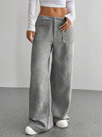 Wide Leg Pants with Pockets - Pahabu - Women's Clothing & Shop