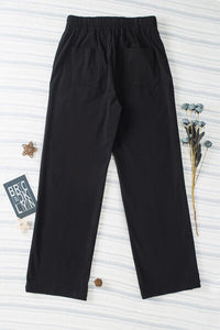 Half Elastic Waist Straight Pants - Pahabu - Women's Clothing & Shop