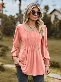 Puff Sleeve Pleated Blouse - Pahabu - Women's Clothing & Shop