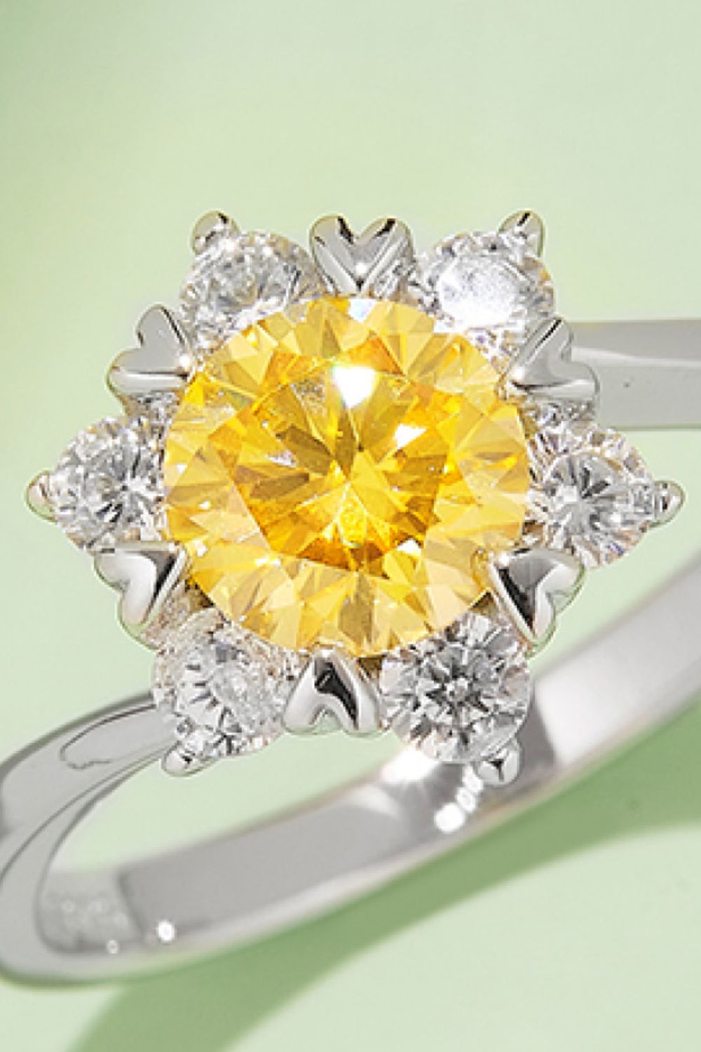 1 Carat Moissanite 925 Sterling Silver Cluster Ring - Pahabu - Women's Clothing & Shop