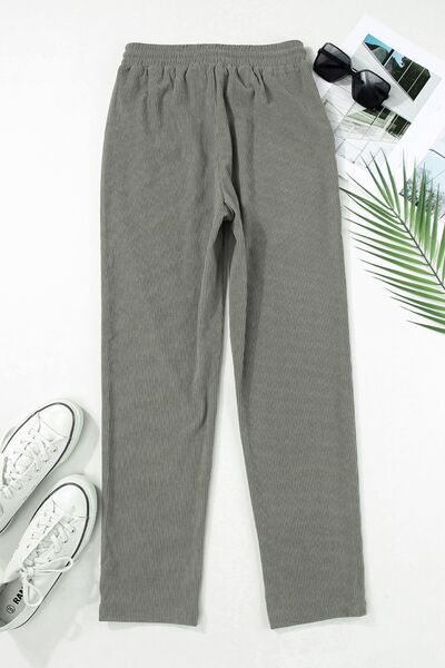 Drawstring Straight Pants with Pockets - Pahabu - Women's Clothing & Shop