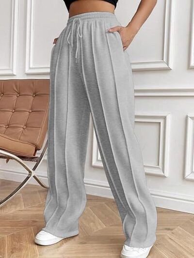 Drawstring Wide Leg Pants with Pockets - Pahabu - Women's Clothing & Shop