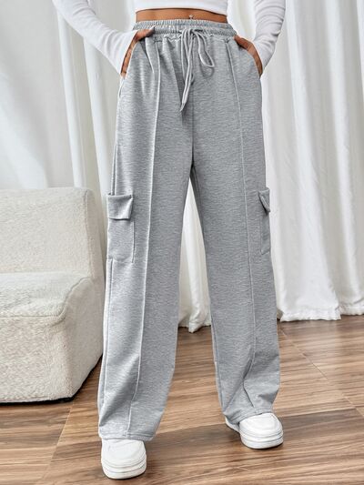 Perfee Drawstring Wide Leg Pants with Pockets - Pahabu - Women's Clothing & Shop