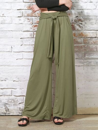 Tied Wide Leg Pants with Pockets - Pahabu - Women's Clothing & Shop