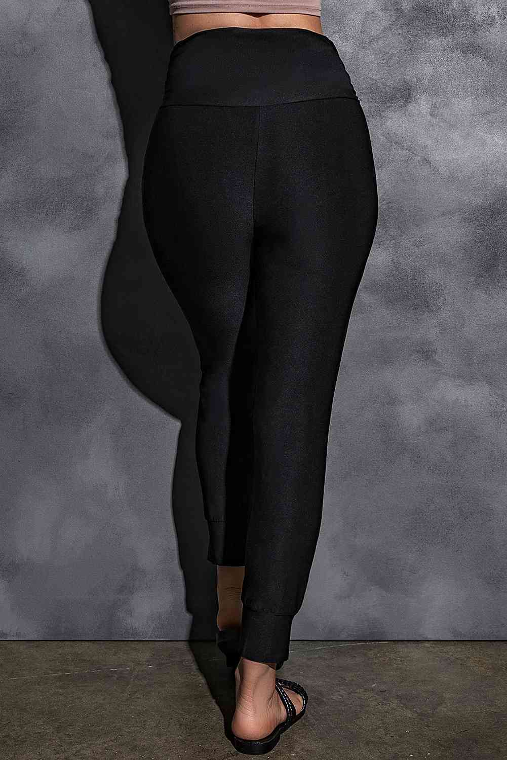 High-Rise Wide Waistband Joggers - Pahabu - Women's Clothing & Shop