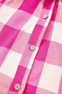 Plaid Button Up Long Sleeve Shirt Dress - Pahabu - Women's Clothing & Shop