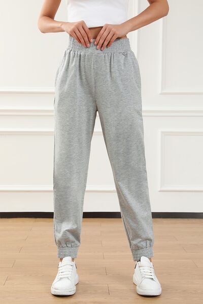 Elastic Waist Pocketed Joggers - Pahabu - Women's Clothing & Shop