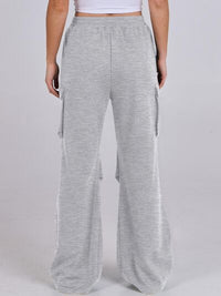 Elastic Waist Wide Leg Pants with Pockets - Pahabu - Women's Clothing & Shop