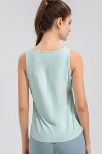 Wide Strap Round Neck Active Tank - Pahabu - Women's Clothing & Shop