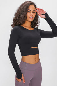 Millennia Long Sleeve Cropped Top With Sports Strap - Pahabu - Women's Clothing & Shop