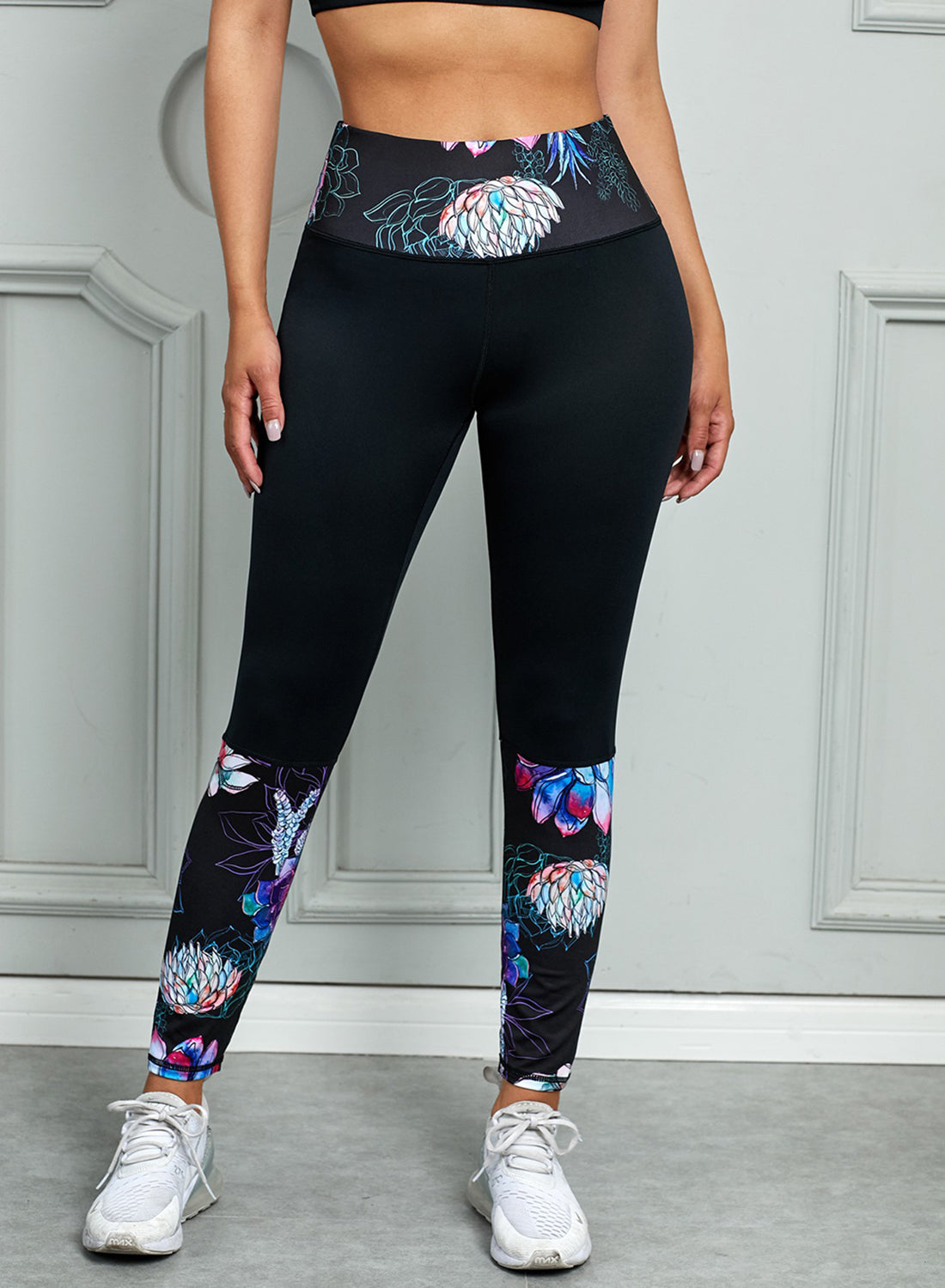 Printed Wide Waistband Active Leggings - Pahabu - Women's Clothing & Shop