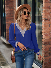 V-Neck Long Sleeve Blouse - Pahabu - Women's Clothing & Shop