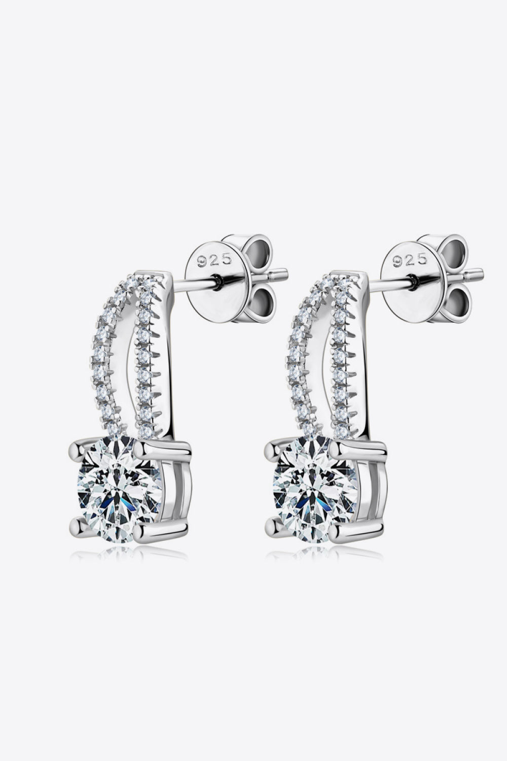 1 Carat Moissanite 925 Sterling Silver Earrings - Pahabu - Women's Clothing & Shop