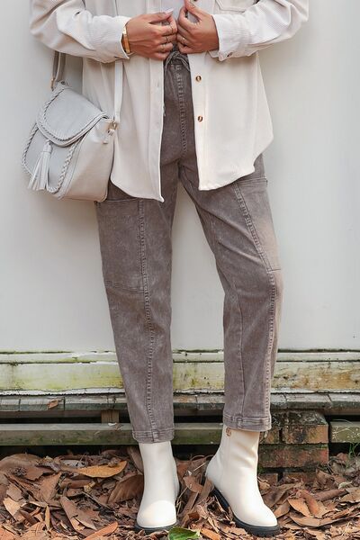 Drawstring Straight Pants with Pockets - Pahabu - Women's Clothing & Shop
