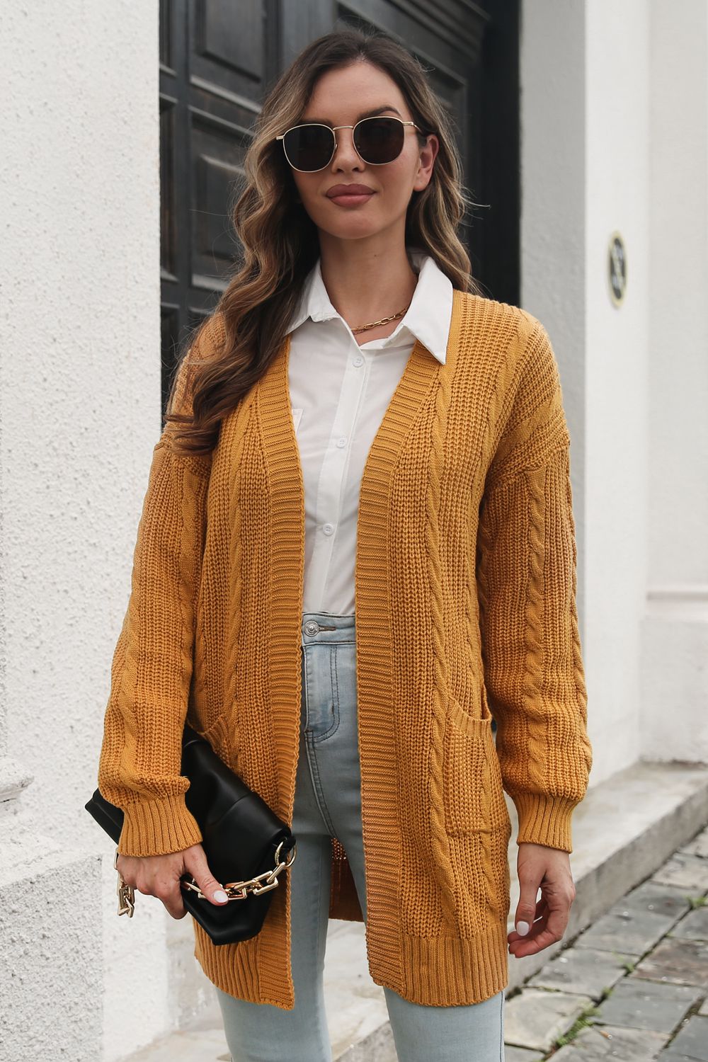 Open Front Longline Cardigan with Pockets - Pahabu - Women's Clothing & Shop