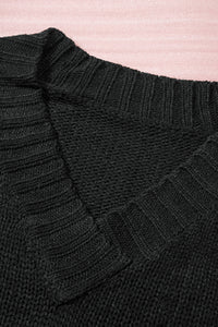V-Neck Dropped Shoulder Sweater - Pahabu - Women's Clothing & Shop