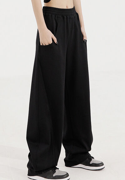 Elastic Waist Sweatpants with Pockets - Pahabu - Women's Clothing & Shop