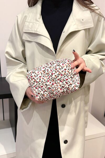 Floral Quilted Clutch with Plaid Lining - Pahabu - Women's Clothing & Shop