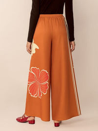 Printed Elastic Waist Wide Leg Pants - Pahabu - Women's Clothing & Shop