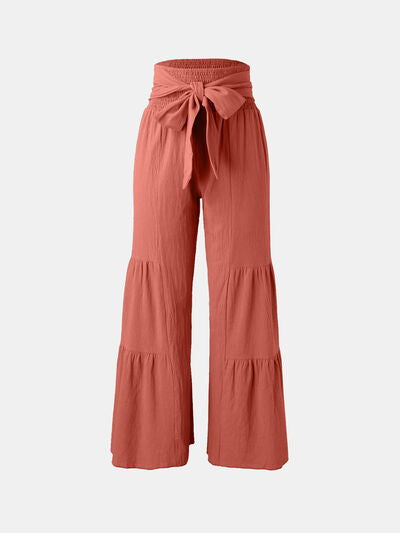 Tied Ruched Wide Leg Pants - Pahabu - Women's Clothing & Shop