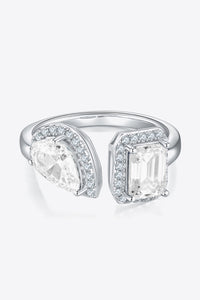 1 Carat Moissanite 925 Sterling Silver Open Ring - Pahabu - Women's Clothing & Shop