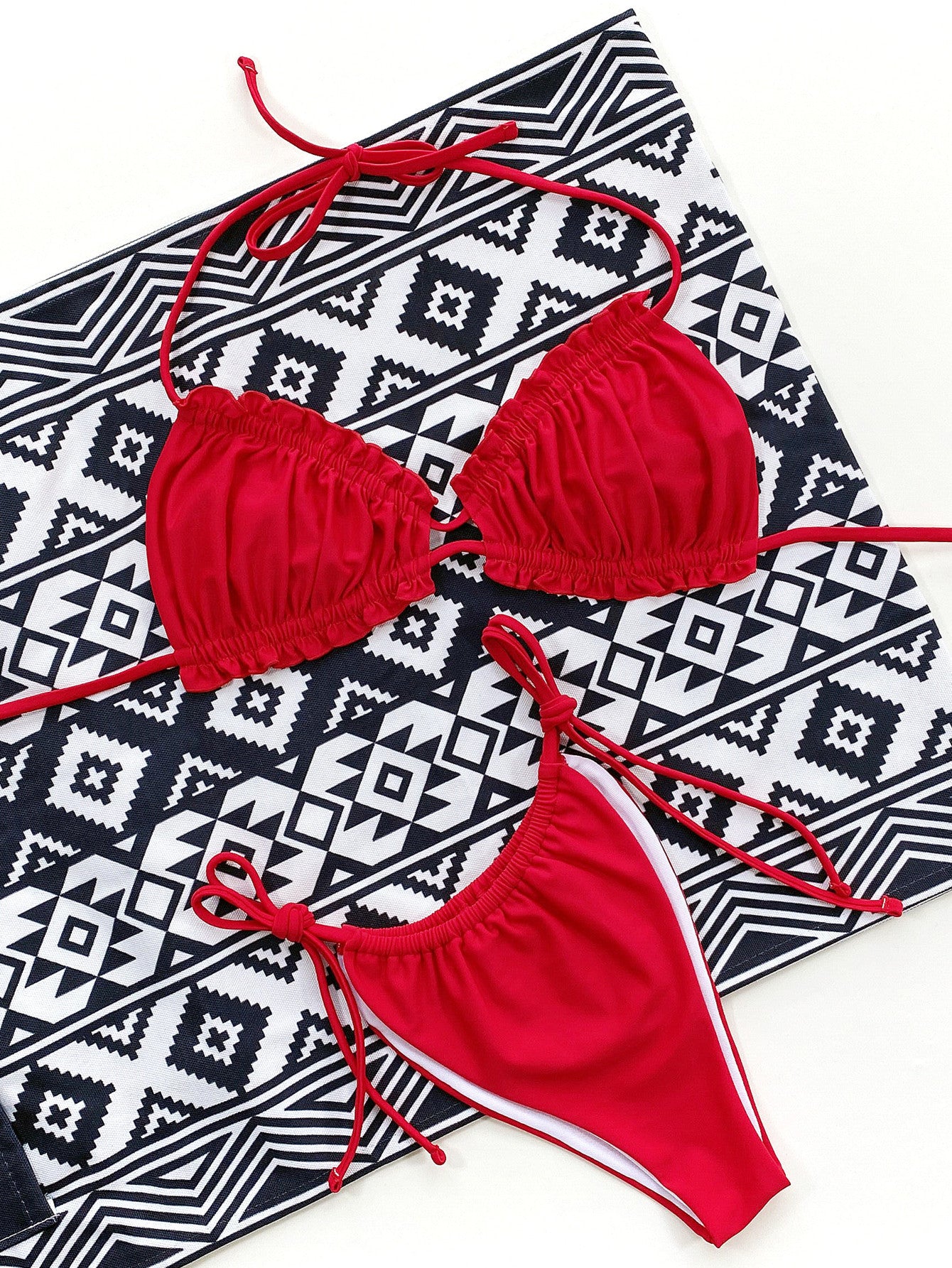 Frill Trill Halter Neck Bikini Set - Pahabu - Women's Clothing & Shop