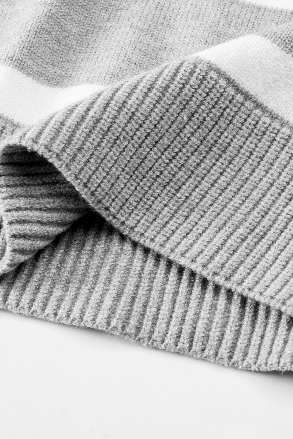 Striped Collared Neck Slit Sweater - Pahabu - Women's Clothing & Shop