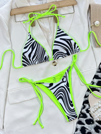 Zebra Print Halter Neck Bikini Set - Pahabu - Women's Clothing & Shop