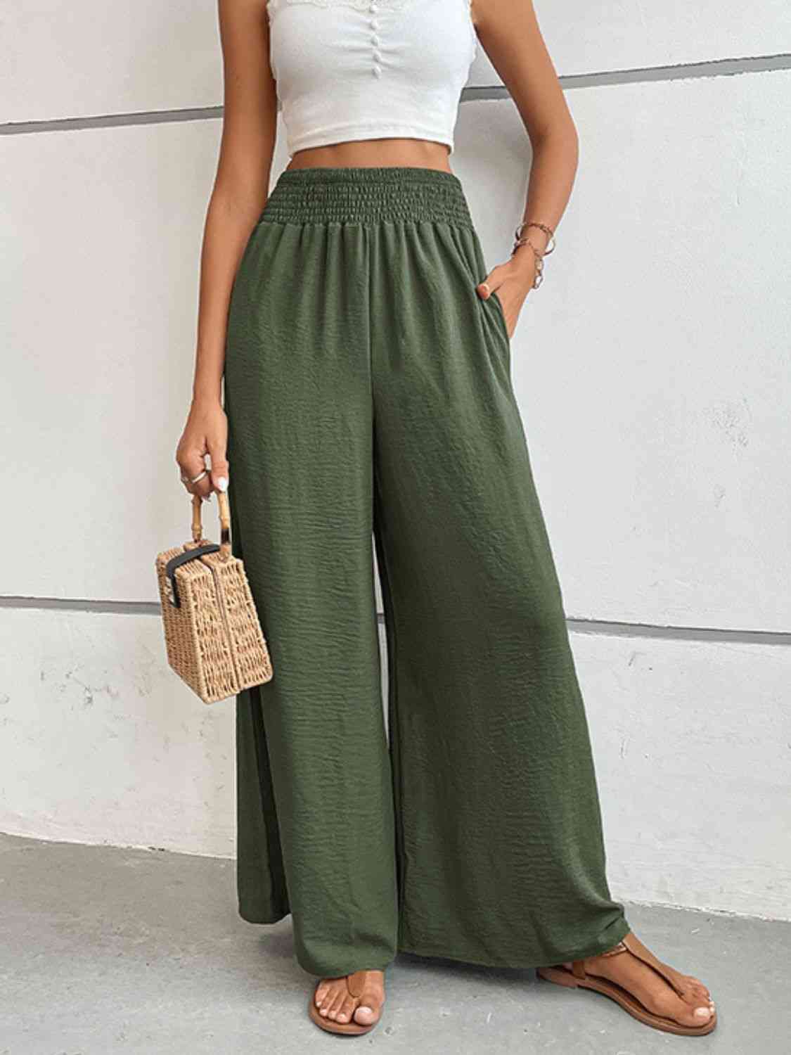 Perfee Wide Waistband Relax Fit Long Pants - Pahabu - Women's Clothing & Shop