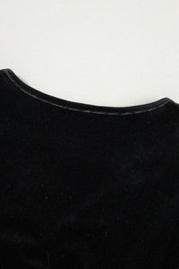 Pearl Detail Velvet V-Neck Long Sleeve Bodysuit - Pahabu - Women's Clothing & Shop