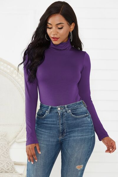 Turtleneck Long Sleeve Bodysuit - Pahabu - Women's Clothing & Shop