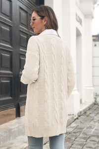 Open Front Cable-Knit Cardigan - Pahabu - Women's Clothing & Shop
