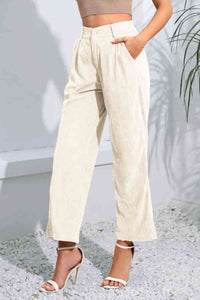 Buttoned Straight Hem Long Pants - Pahabu - Women's Clothing & Shop