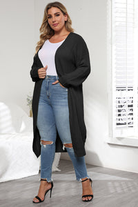 Plus Size Open Front Long Sleeve Cardigan - Pahabu - Women's Clothing & Shop