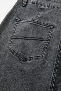Raw Hem Midi Denim Skirt with Pockets - Pahabu - Women's Clothing & Shop