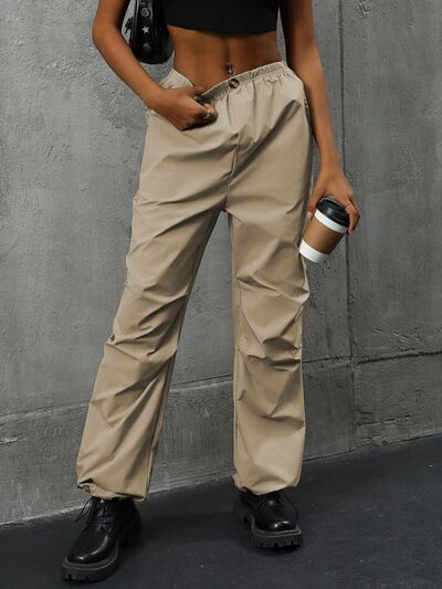 Perfee Pocketed Elastic Waist Pants - Pahabu - Women's Clothing & Shop