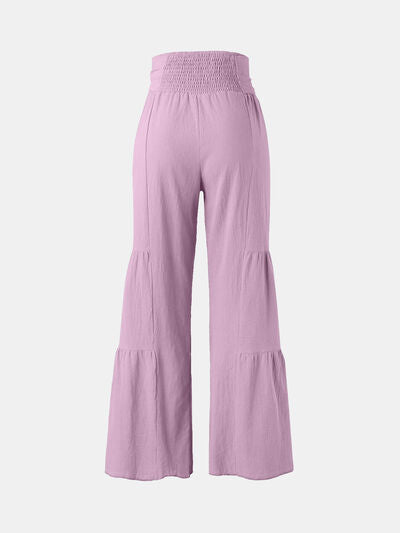Tied Ruched Wide Leg Pants - Pahabu - Women's Clothing & Shop