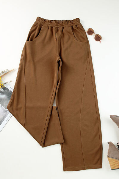 Elastic Waist Sweatpants with Pockets - Pahabu - Women's Clothing & Shop