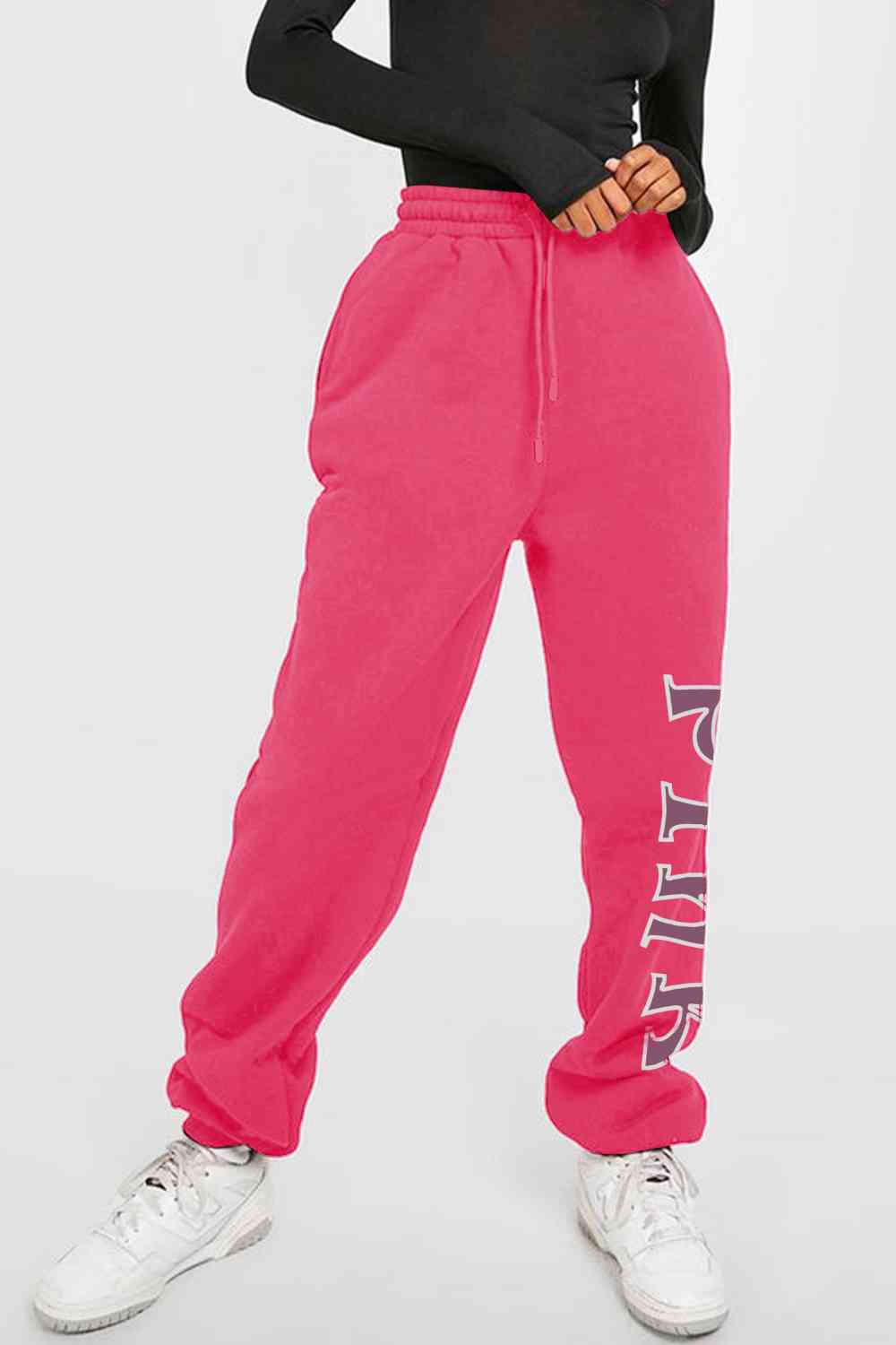 Simply Love Full Size PINK Graphic Sweatpants - Pahabu - Women's Clothing & Shop