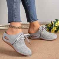 Lace-Up Round Toe Wedge Sandals - Pahabu - Women's Clothing & Shop