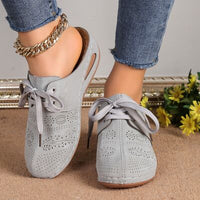Lace-Up Round Toe Wedge Sandals - Pahabu - Women's Clothing & Shop